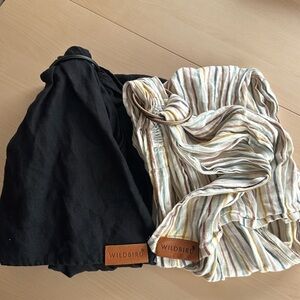 WildBird Black and Multi-Striped Baby Wraps